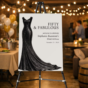 Woman Elegant Fabulous Black Dress 50th Birthday Foam Board