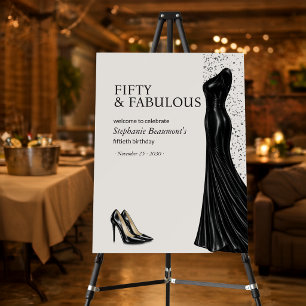 Woman Elegant Fabulous Black Dress 50th Birthday Foam Board