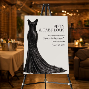 Woman Elegant Fabulous Black Dress 50th Birthday Foam Board