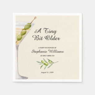 Woman Elegant MarTini Bit Older 30th birthday Napkins