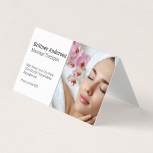Woman Enjoying Spa   Flower Petals Business Card