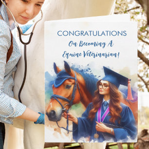Woman Equine Veterinarian Graduation Card