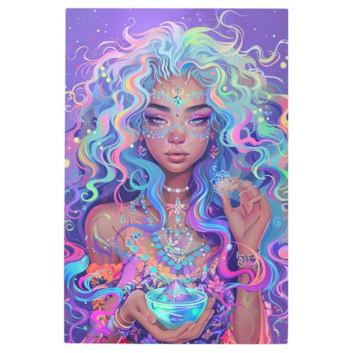  Woman Esoteric Goddess SC4 Crystal Metal Print