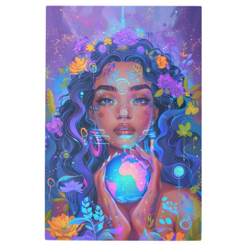  Woman Esoteric Goddess SC4 World Hands Metal Print