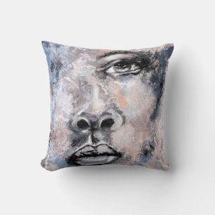 Woman Face - Abstract Art Modern Style Painting Throw Pillow