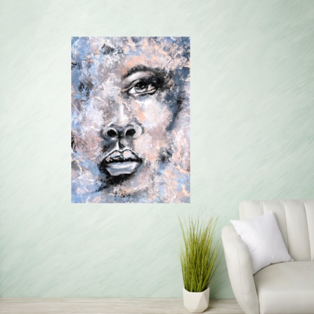 Woman Face Abstract Art Style Painting Wall Decal (Living Room)