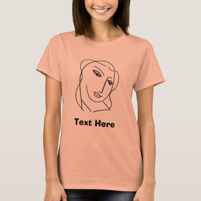 Woman Face,Add text T-Shirt (Front)