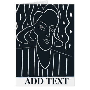Woman Face Black & White Cards