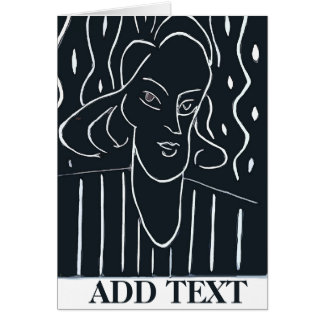 Woman Face Black & White Cards