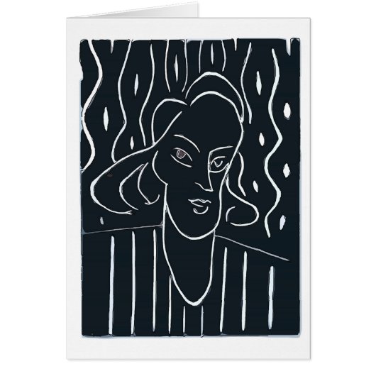 Woman Face Black & White Cards (Front)