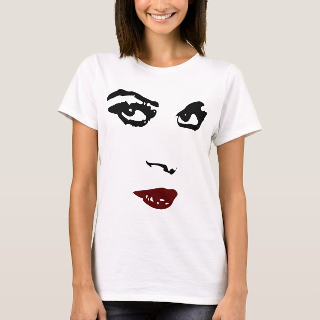 Woman face, charcoal drawing digitalized T-Shirt (Front)