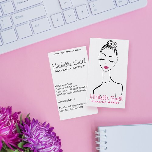 Woman face Make_up artist business card design