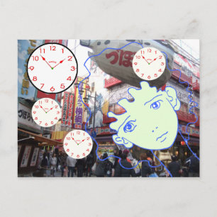 woman face MANGA comics Postcard