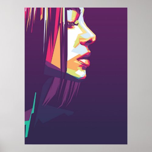 Woman Face Print Poster