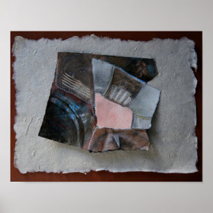Woman face, scratches, tears Collage - Poster