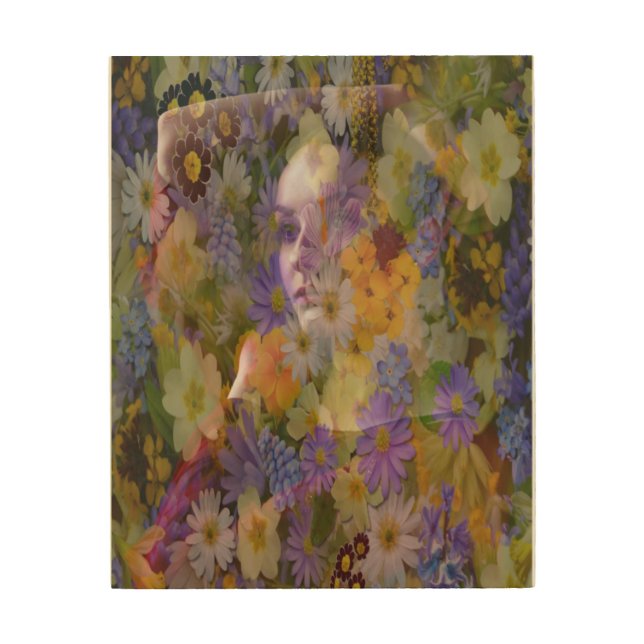 Woman Face With Flowers Abstract Digital Art Image (Front)