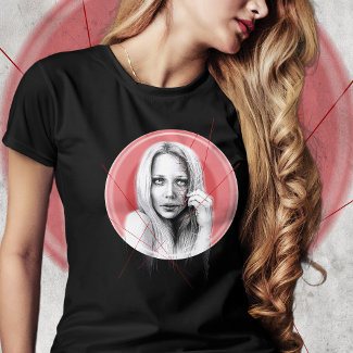 Woman face with Red halo Creepy Beautiful Dark Art