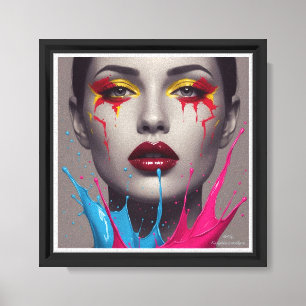 Woman Facial art poster Vivid Impact Canvas Print