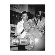 Woman Factory Worker with Aircraft Engine