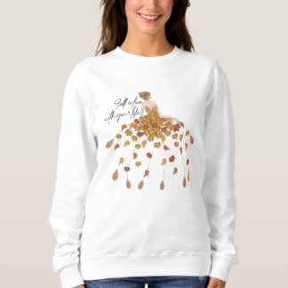 Woman Fall Dry Leaves Sweatshirt