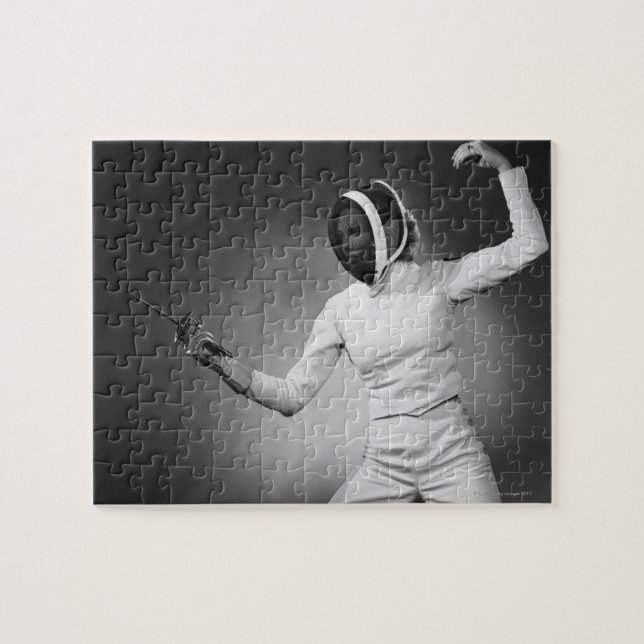 Woman Fencing Jigsaw Puzzle (Horizontal)