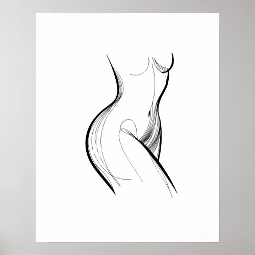 Woman Figure Body _ Line Art  Poster