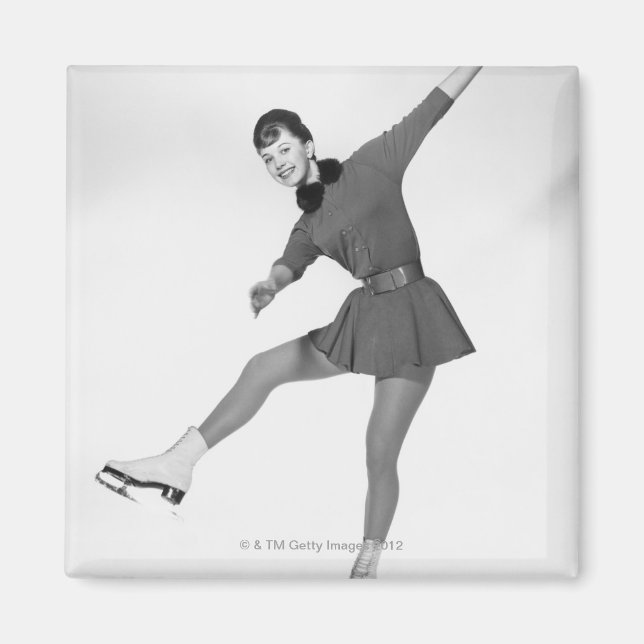 Woman Figure Skating Magnet (Front)