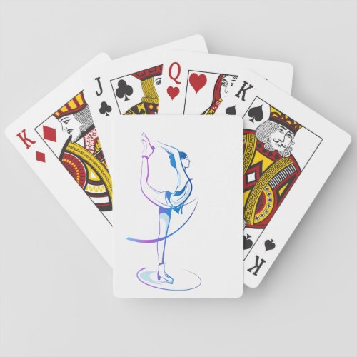 Woman Figure Skating Playing Cards
