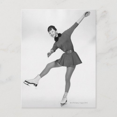 Woman Figure Skating Postcard