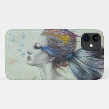 Woman fish Mermaid Fantasy Surreal drawing art