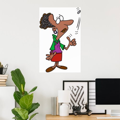 Woman Flipping A Coin Poster