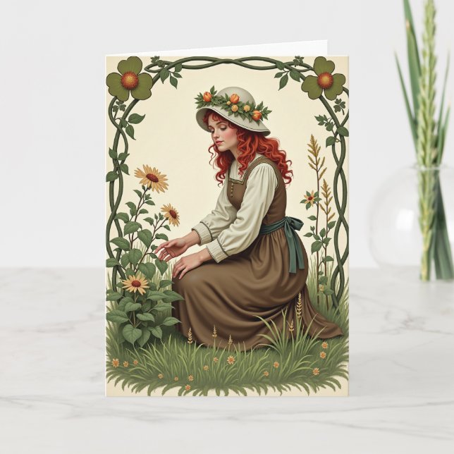 Woman Floral Beauty Scene Card (Front)
