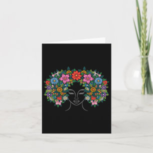 Woman Flower Hair Afro Girl Black History Juneteen Card