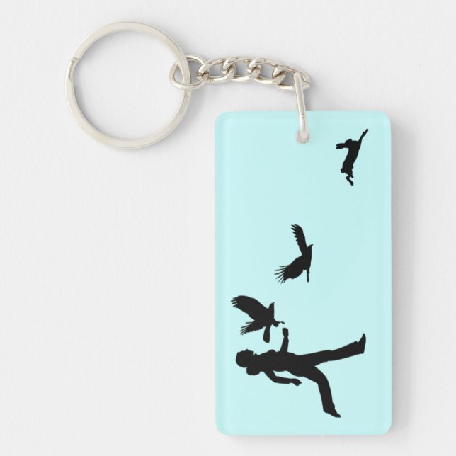 Woman Flying Harris Hawks Keychain (Front)