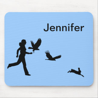 Woman Flying Harris Hawks Mouse Pad