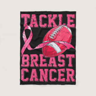 Woman Football Tackle Breast Cancer Awareness Pink Fleece Blanket