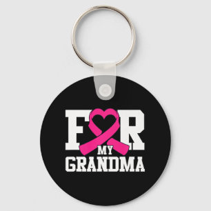 Woman For My Grandma Breast Cancer Awareness Pink Keychain