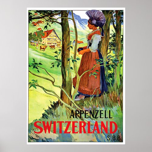 Woman from Appezell Switzerland Poster