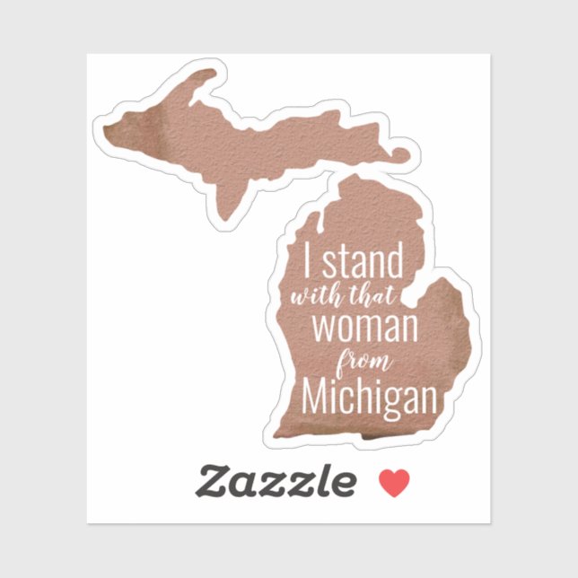 Woman From Michigan Copper Silhouette State Sticker (Sheet)