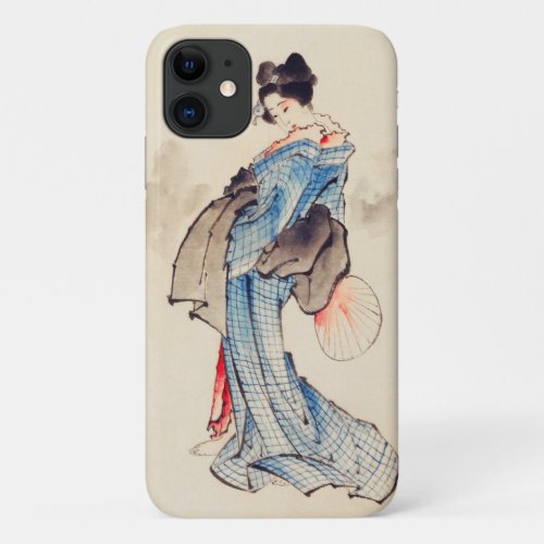 Woman Full_Length Portrait by Katsushika Hokusai iPhone 11 Case