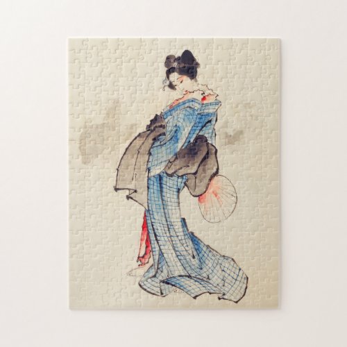 Woman Full_Length Portrait by Katsushika Hokusai Jigsaw Puzzle