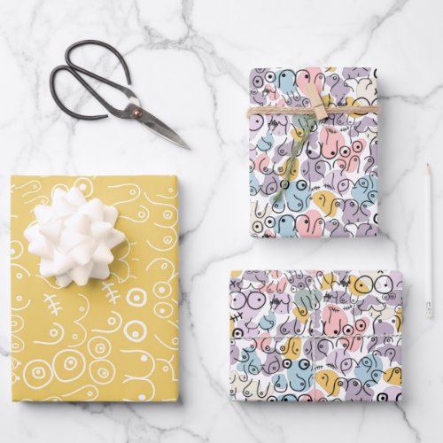 woman fun gift wrapping paper sheets