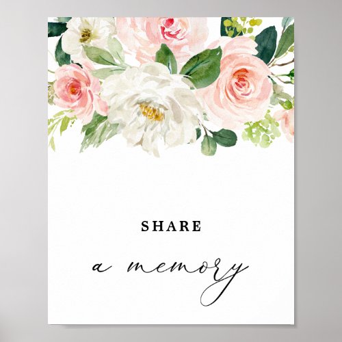 Woman Funeral Share A Memory Sign Memory Poster