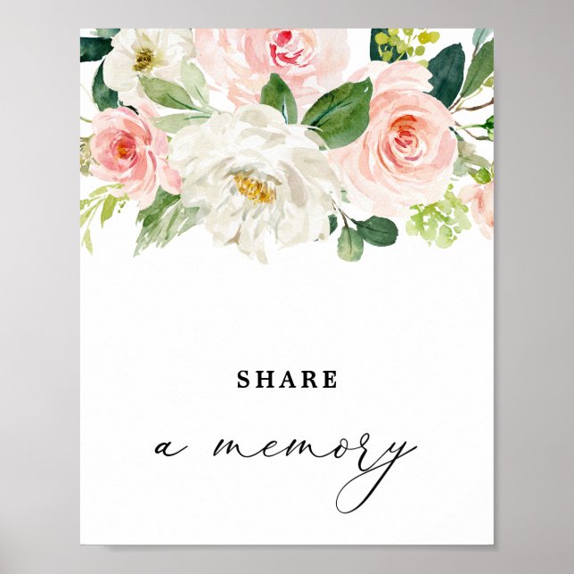 Woman Funeral Share A Memory Sign, Memory Poster (Front)