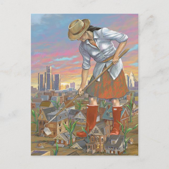 Woman Gardening postcard (Front)