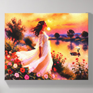 woman gazing canvas photo tile