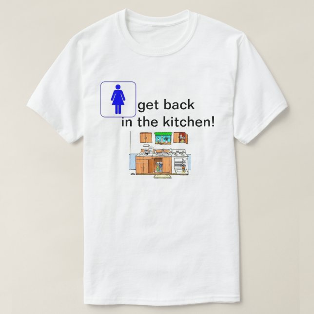Maglietta Divertente Donna Uomo 'Back To The Kitchen' - 100% Cotone - Ironica E Sarcastica