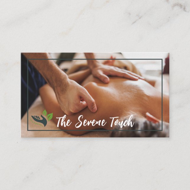 Woman Getting Back Massage Business Card (Front)