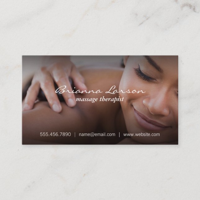 Woman Getting Back Massage | Holistic Healing Business Card (Front)