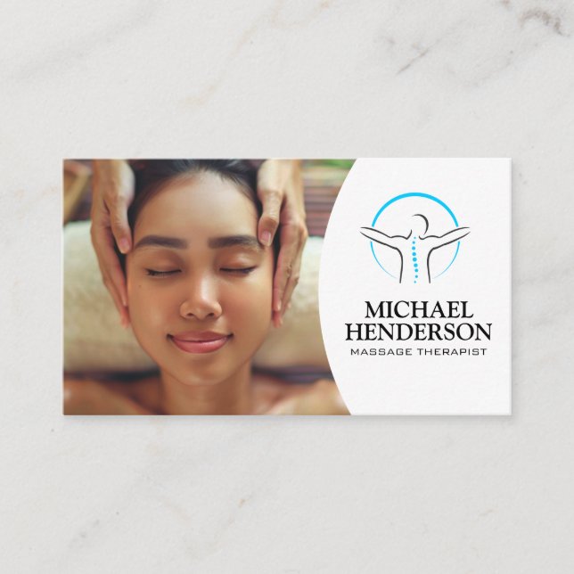Woman Getting Head Massage Business Card (Front)